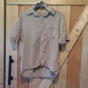 Womens Gauze NSF Tan Shirt